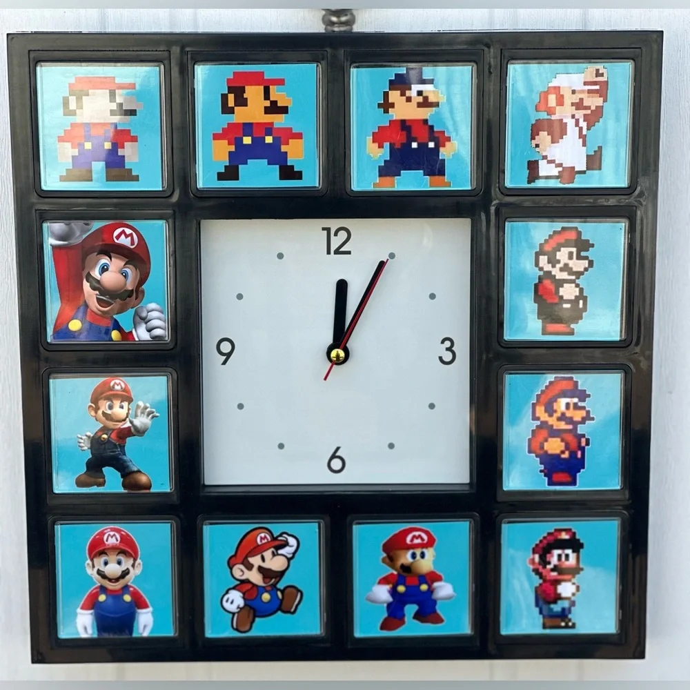 Nintendo Super Mario Brothers Throughout The Years Wall Clock
